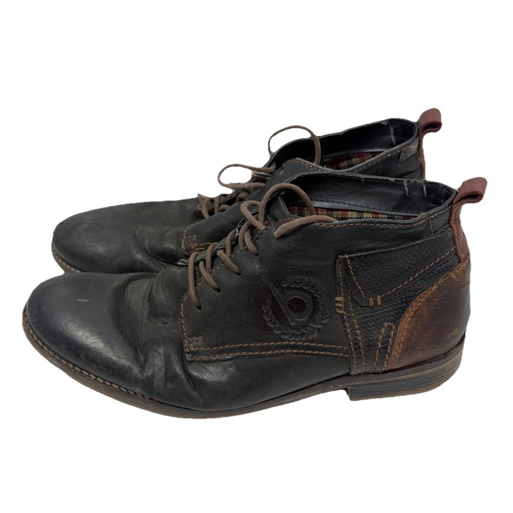 BUGATTI Ankle Boots Brown Leather Mens Size 8 US Size 41